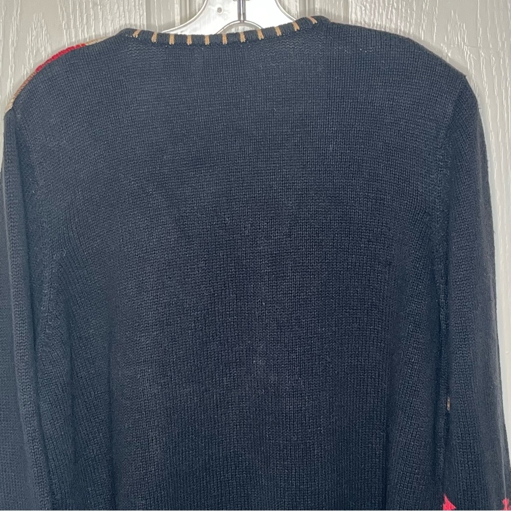 Rods Horse Print Zip Up Cardigan Sweater Womens Sz L Western Country Ranch - Picture 10 of 12